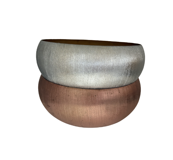 Copper and Silver Bowl with Texture