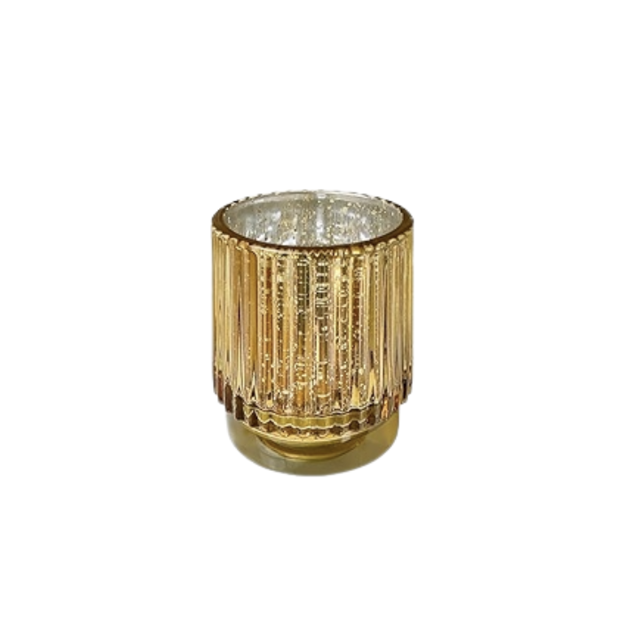 Gold Glass Pleated Votive