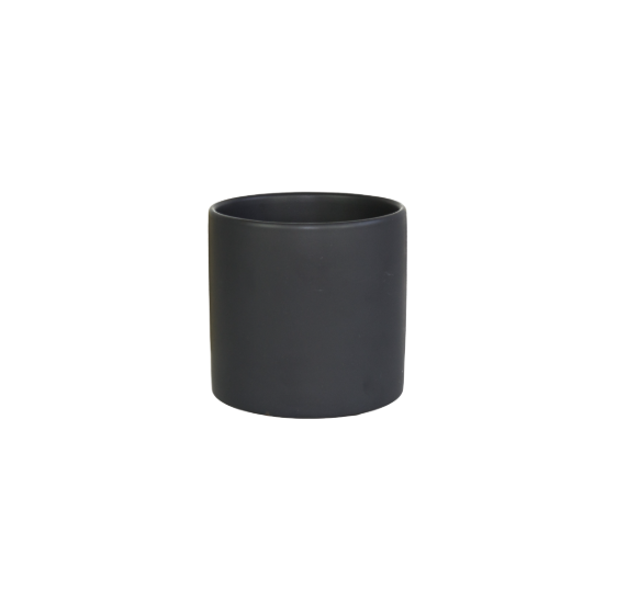 Matte Black Cylinder Vase