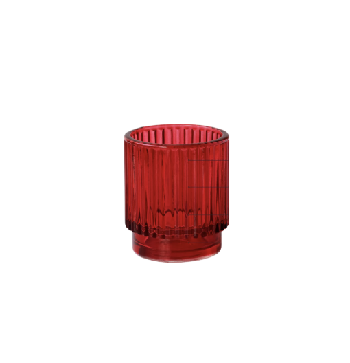 Glass Red Pleated Votive