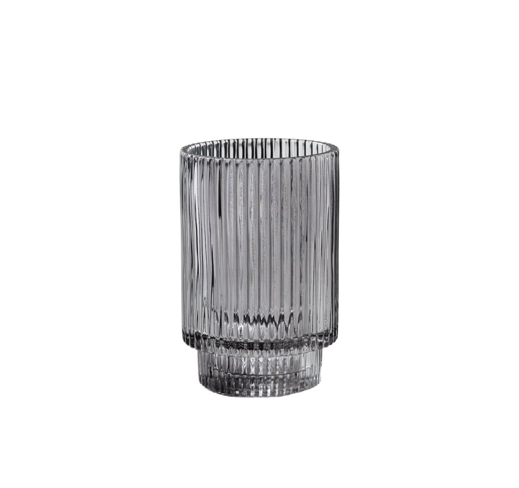 Smokey Glass Pleated Votive