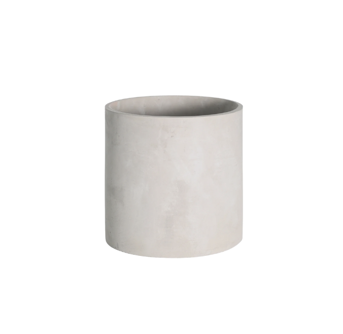 White Cylinder Concrete Vase